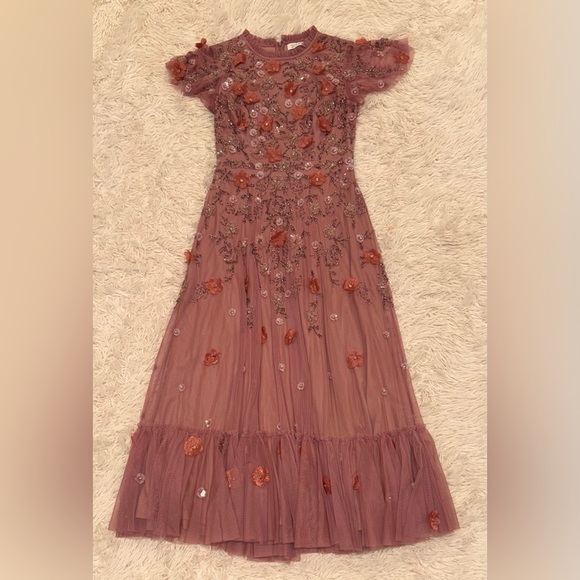 NEW MAC DUGGAL 9212 Embellished High Neck Cap Sleeve A Line Dress SZ 6 - Picture 5 of 8